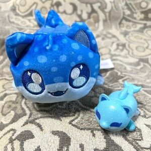2 Aphmau MeeMeows Whale Cat 6” Mystery Plush & 2.5” Dolphin Cat - Under the Sea